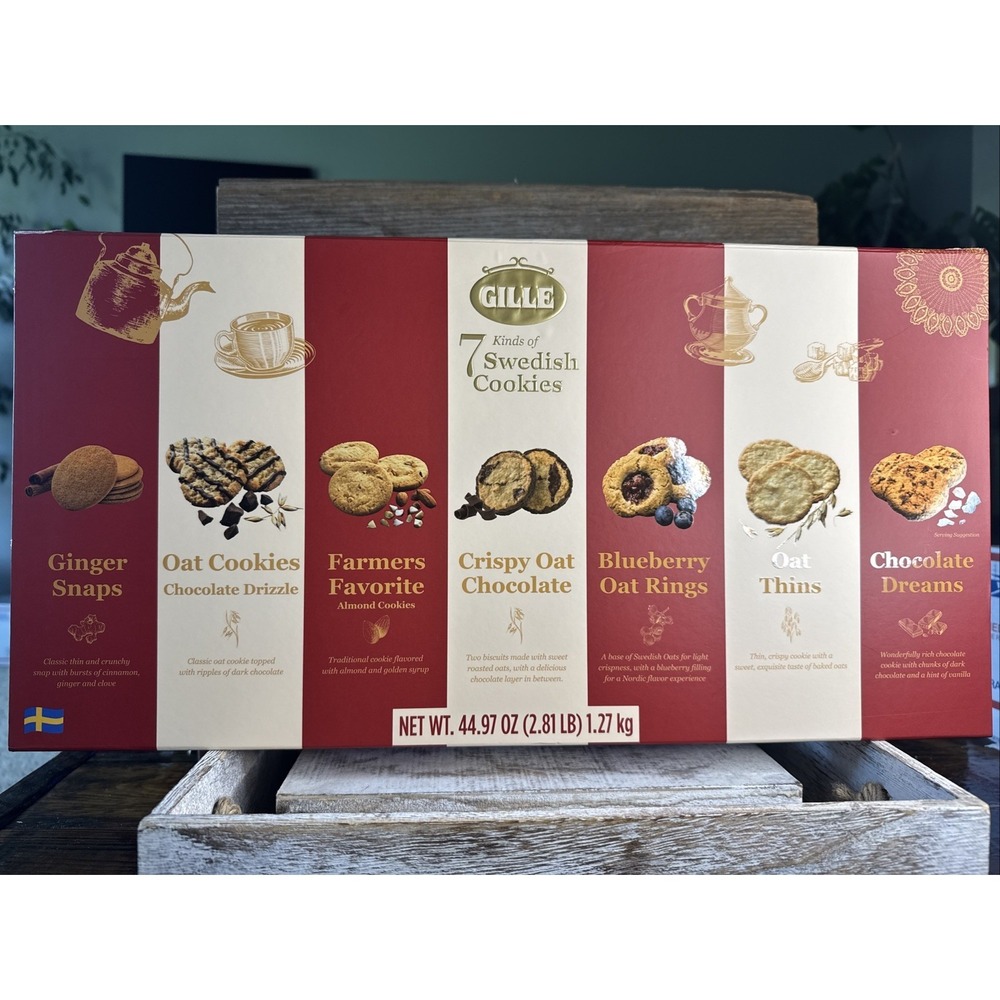 Gille Swedish Cookies,‎ 7 Kinds Assorted Shelf Stable Cookies | MSRP = $45